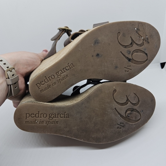 Pedro Garcia brown leather Tex wedge platform sandals EU 39.5 - Picture 9 of 12